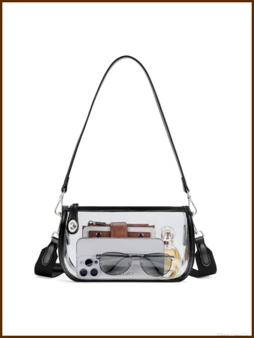 Clear Crossbody Bag PVC PU Leather Stadium Approved Purse